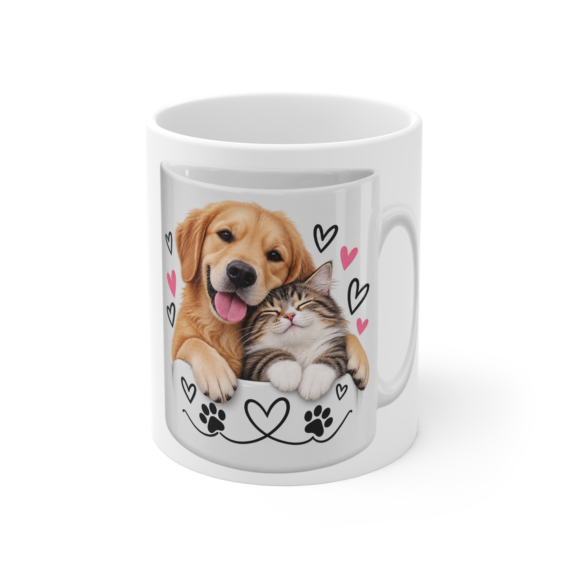 Mug Chien et Chat - La Tasse des Amoureux des Animaux (11oz) | Personnalisable