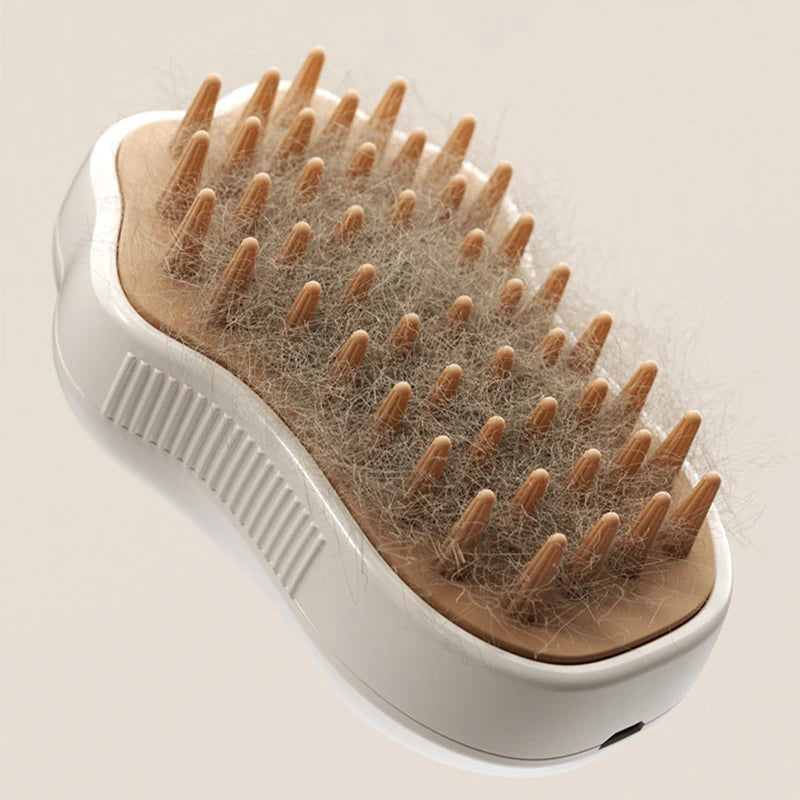 Brosse vapeur 3 en 1 pour chien et chat - Peigne électrique spray, massage et toilettage