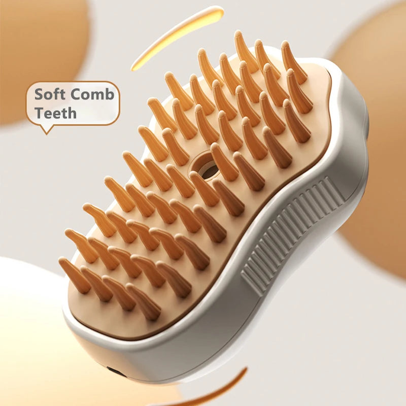 Brosse vapeur 3 en 1 pour chien et chat - Peigne électrique spray, massage et toilettage