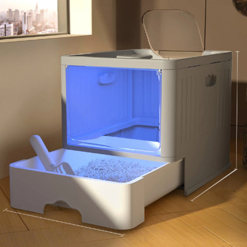 Bac à litière autonettoyant avec rayons ultraviolets pour chat - Maison toilette facile à nettoyer