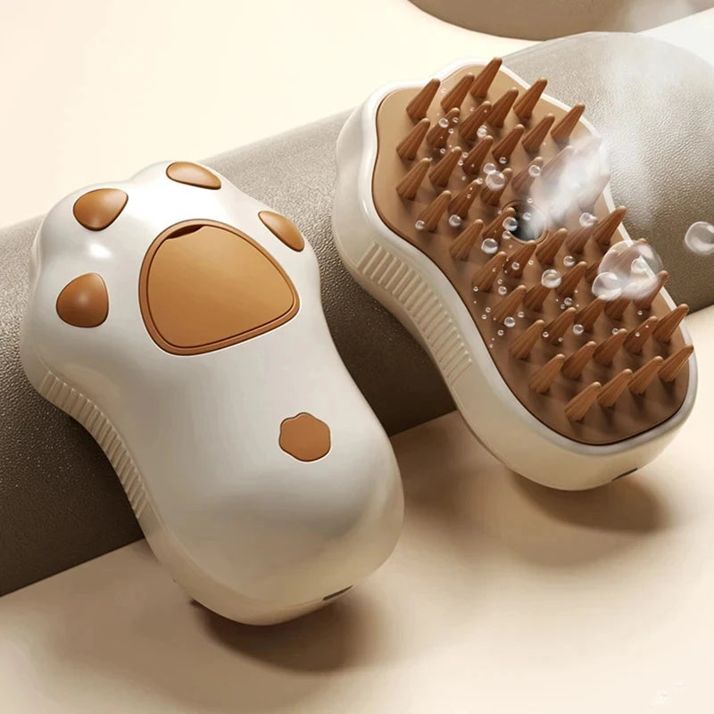 Brosse vapeur 3 en 1 pour chien et chat - Peigne électrique spray, massage et toilettage