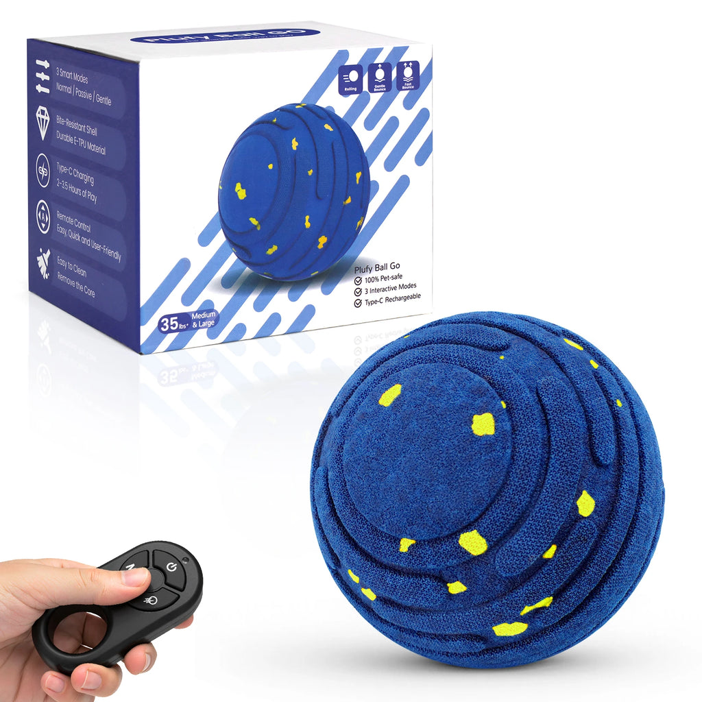 Jouet Interactif Intelligent pour Chien – Balle E-TPU Incassable, Rechargeable, Télécommandée, pour Petits et Moyens Chiens