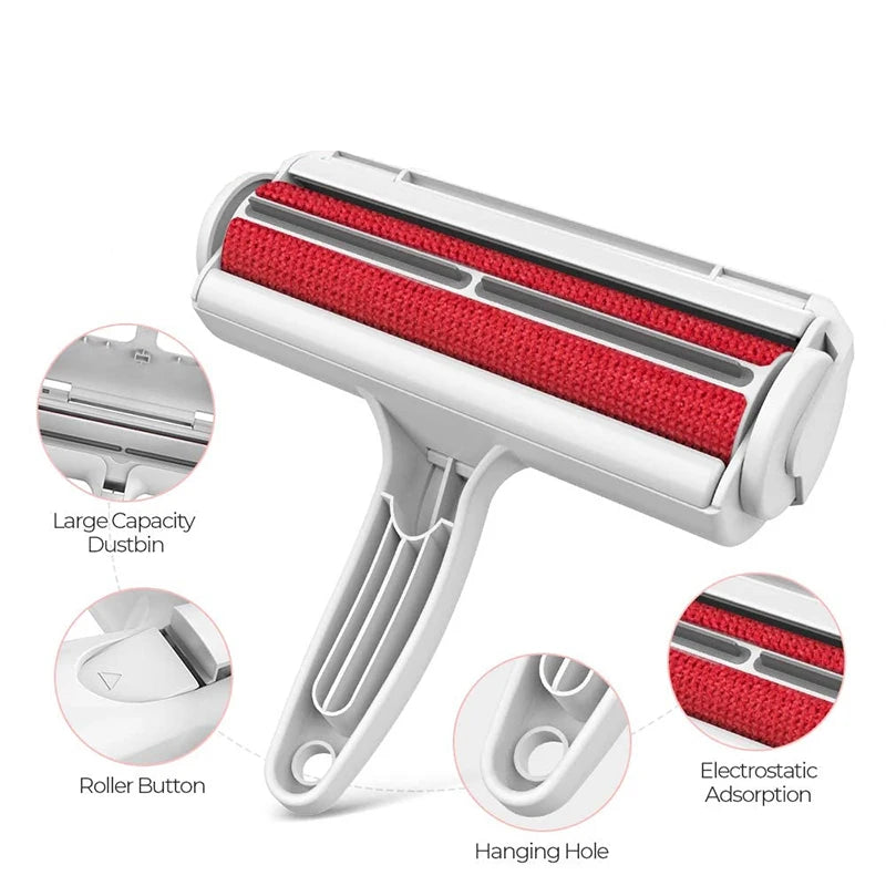 Rouleau ramasse-poils réutilisable pour chien et chat - Brosse anti-poils canapé, vêtements et voiture