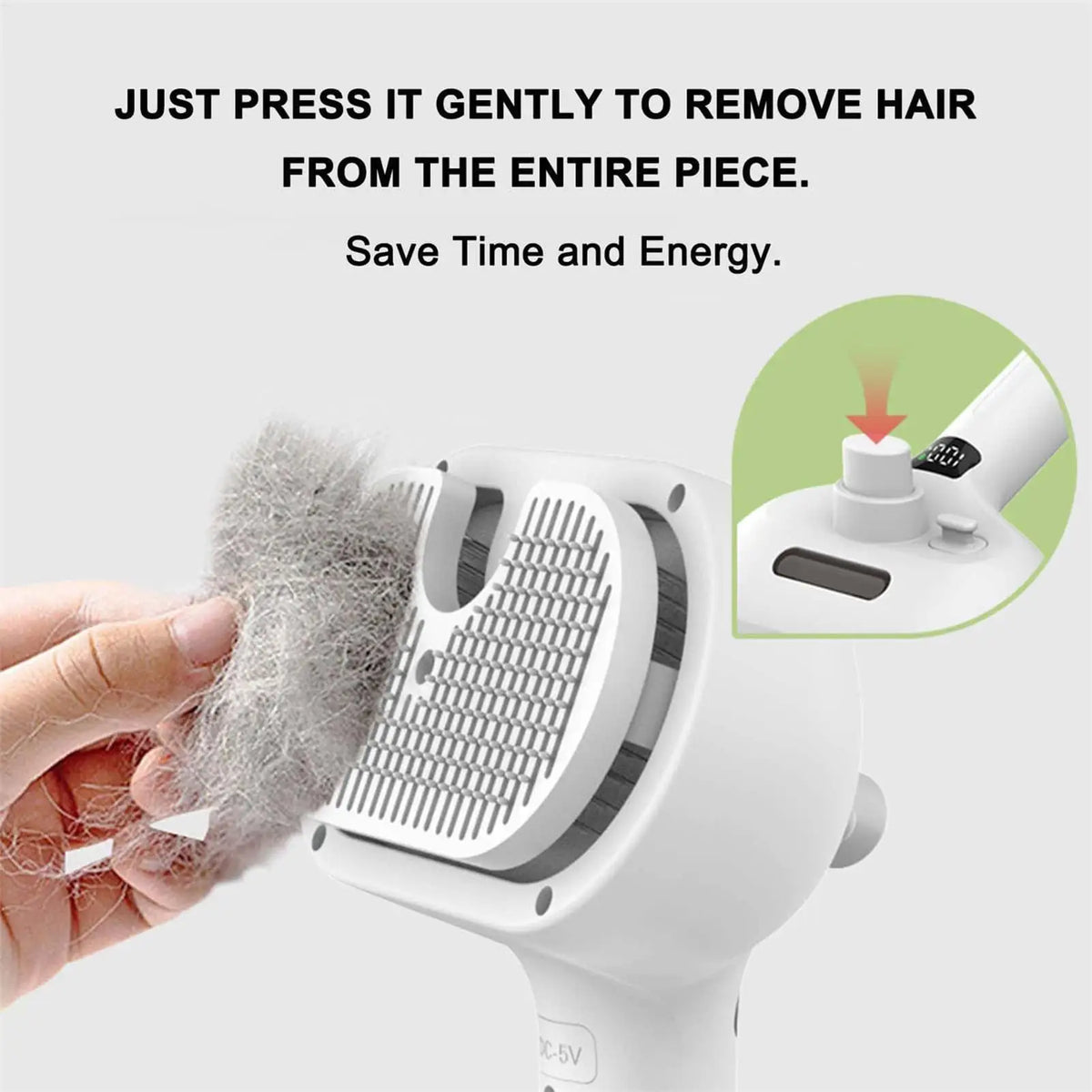 Brosse vapeur électrique 3 en 1 pour chien et chat - Toilettage, démêlage et massage