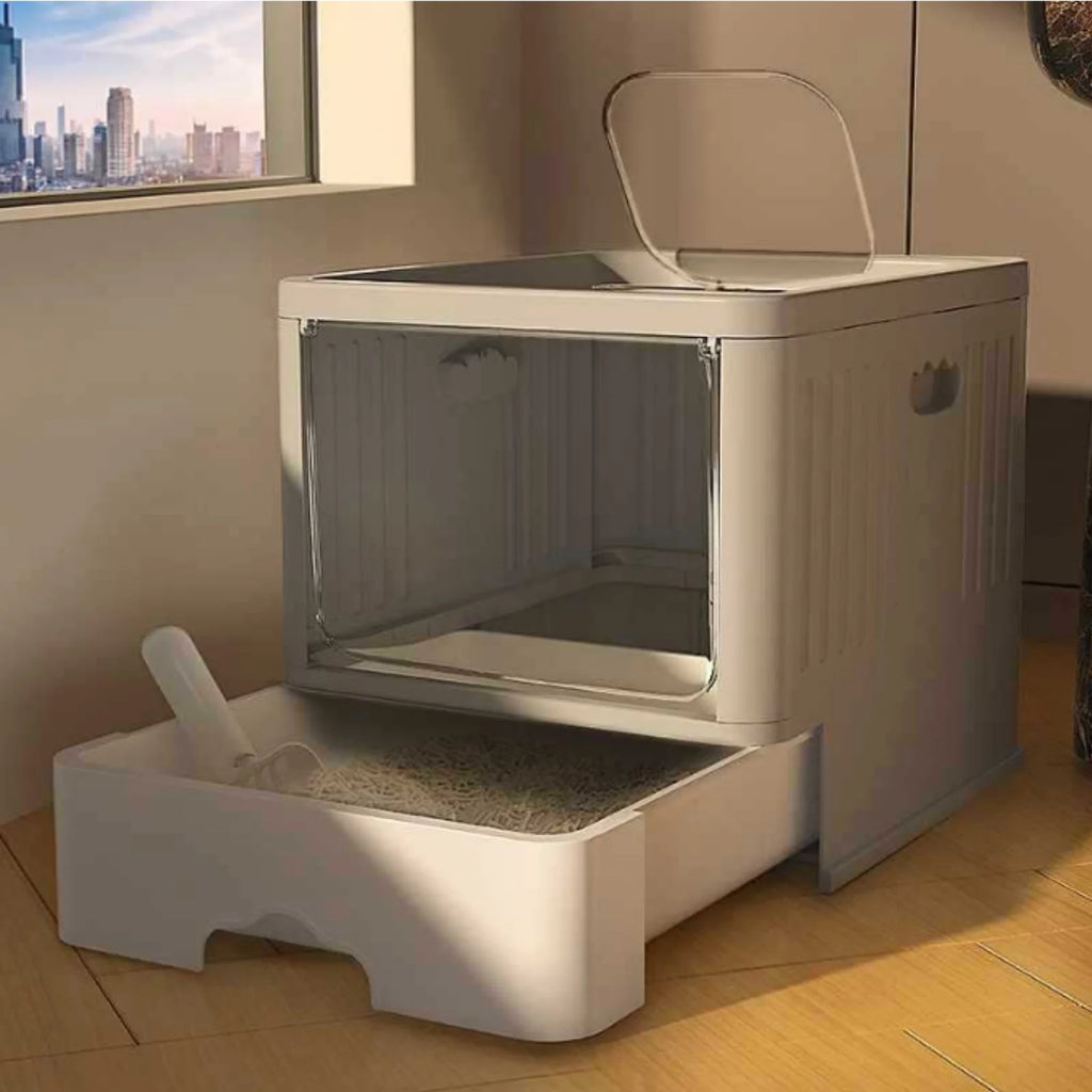 Bac à litière autonettoyant avec rayons ultraviolets pour chat - Maison toilette facile à nettoyer