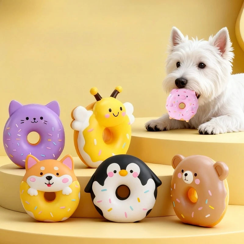 Jouet Interactif pour Chien et Chat – Poulet Couinant en Latex, Figurines Cartoon à Mâcher, Entraînement