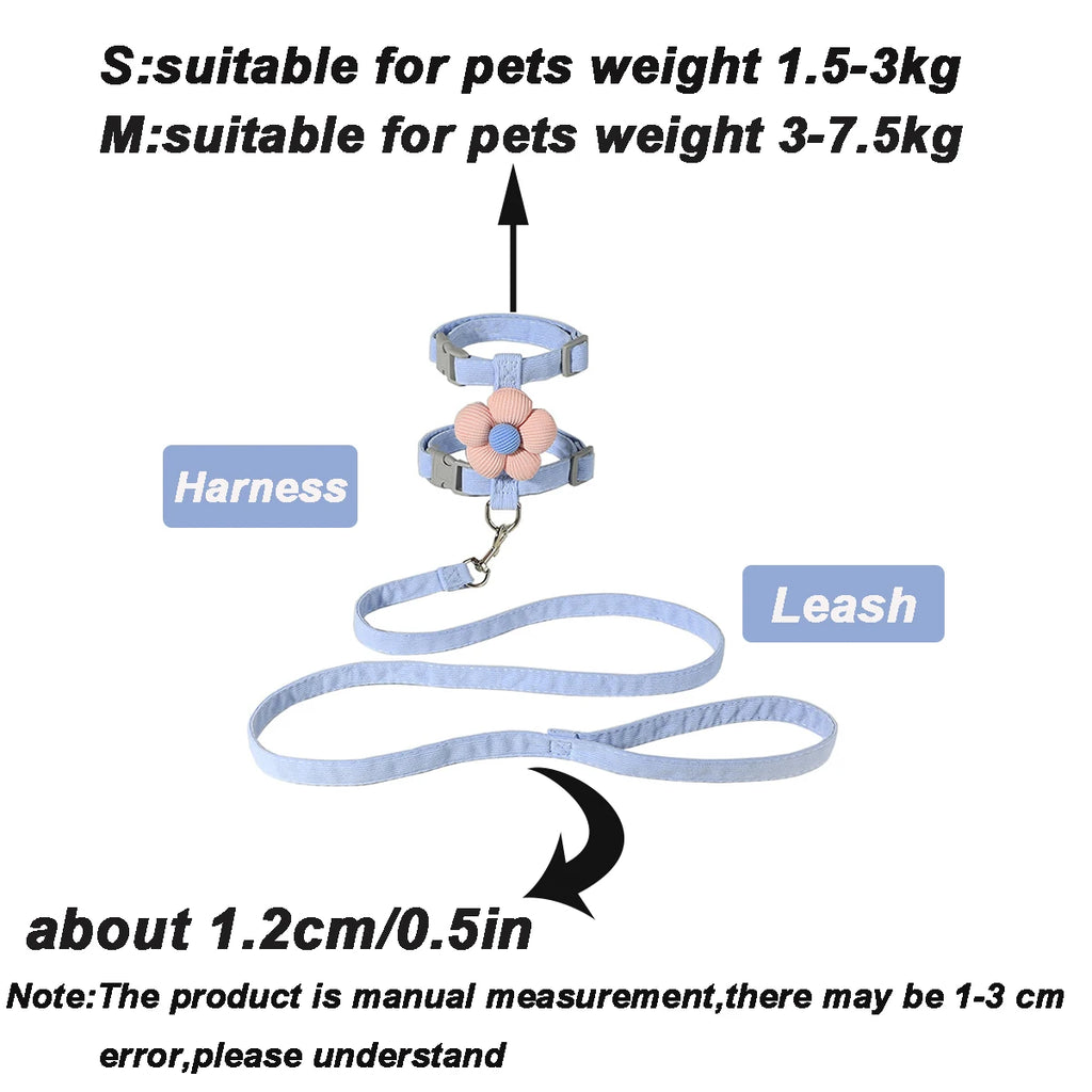 Harnais et Laisse pour Chat et Petit Chien – Réglable, Respirant et Léger