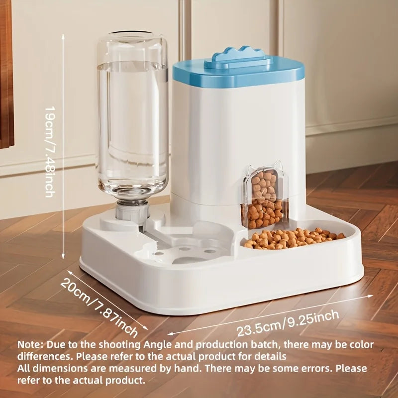Distributeur d'eau et de nourriture automatique par gravité pour chat - Grande capacité, design anti-déversement tout-en-un
