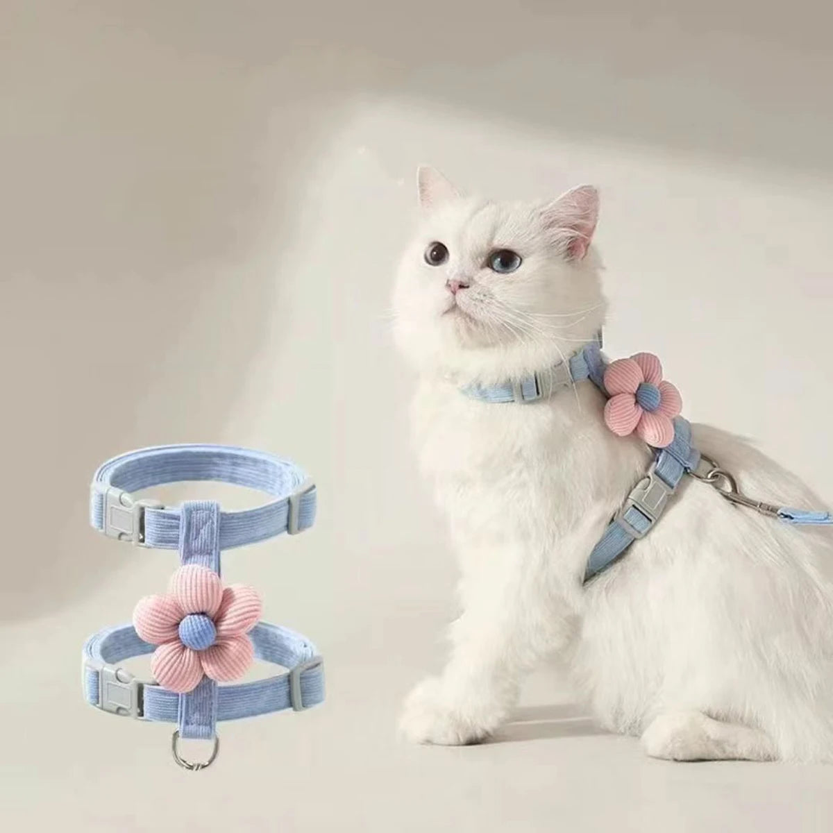 Harnais et Laisse pour Chat et Petit Chien – Réglable, Respirant et Léger