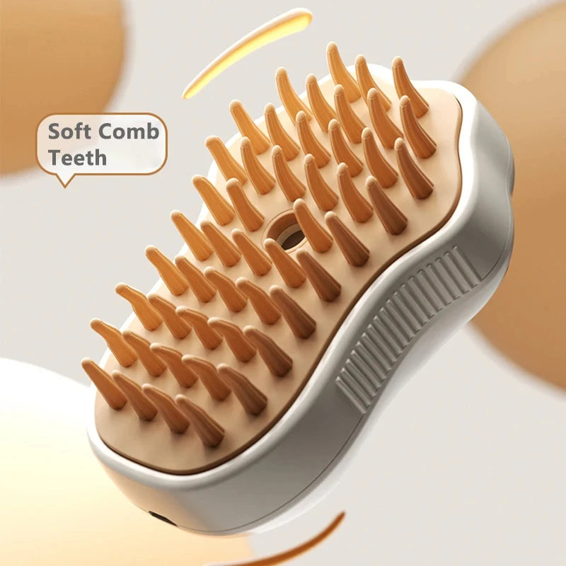Brosse vapeur 3 en 1 pour chien et chat - Peigne électrique spray, massage et toilettage