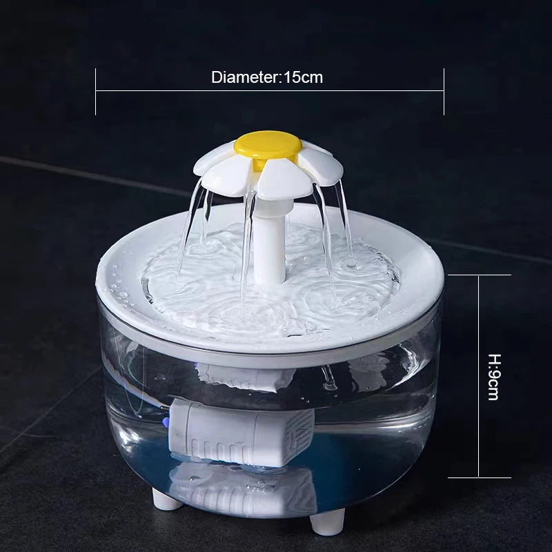 Fontaine à eau silencieuse pour animaux 1,2L - Filtre automatique USB, circulation continue, gamelle distributrice pour chats