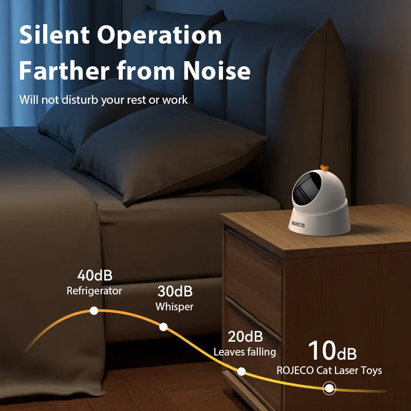 ROJECO Jouet Laser Automatique pour Chat – Interactif, Réglable, Électrique, Idéal pour Chaton et Chien