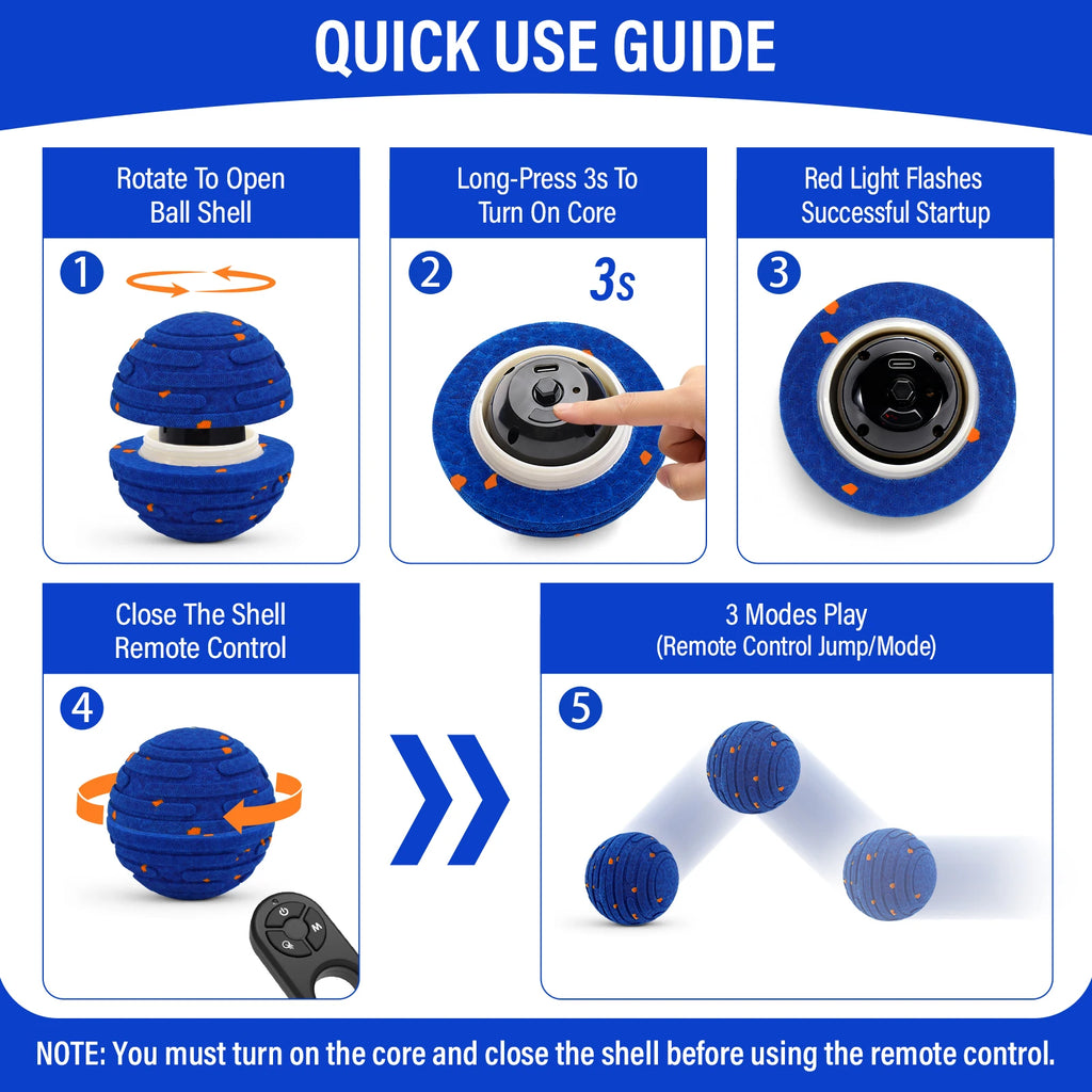 Jouet Interactif Intelligent pour Chien – Balle E-TPU Incassable, Rechargeable, Télécommandée, pour Petits et Moyens Chiens