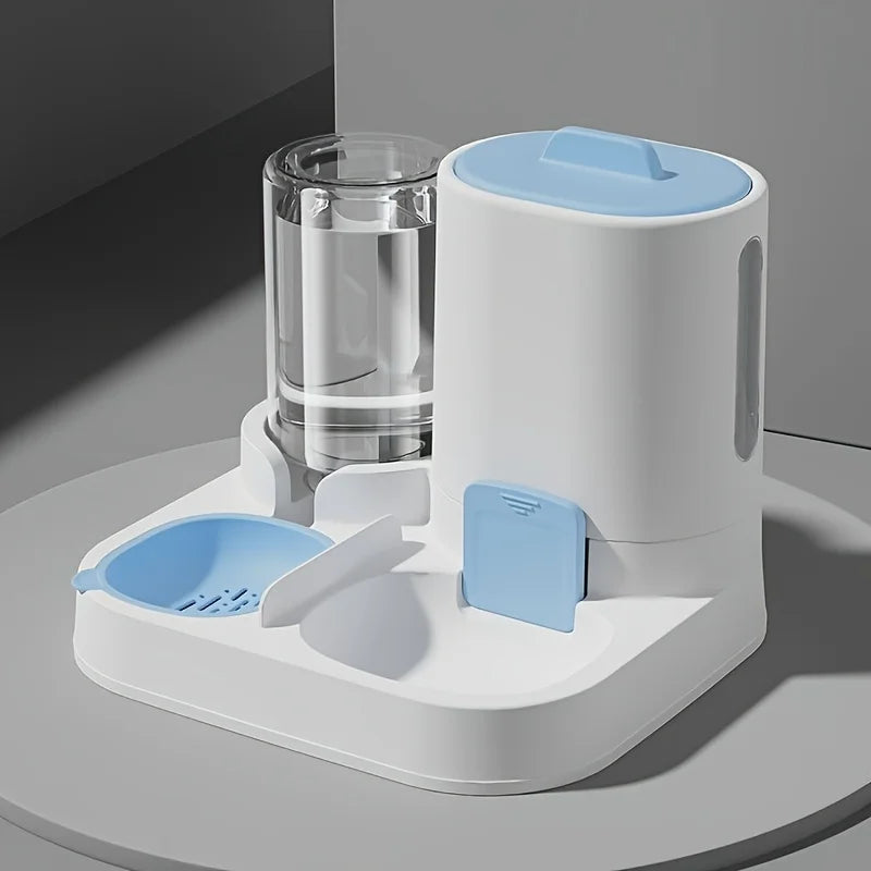 Distributeur d'eau et de nourriture automatique par gravité pour chat - Grande capacité, design anti-déversement tout-en-un