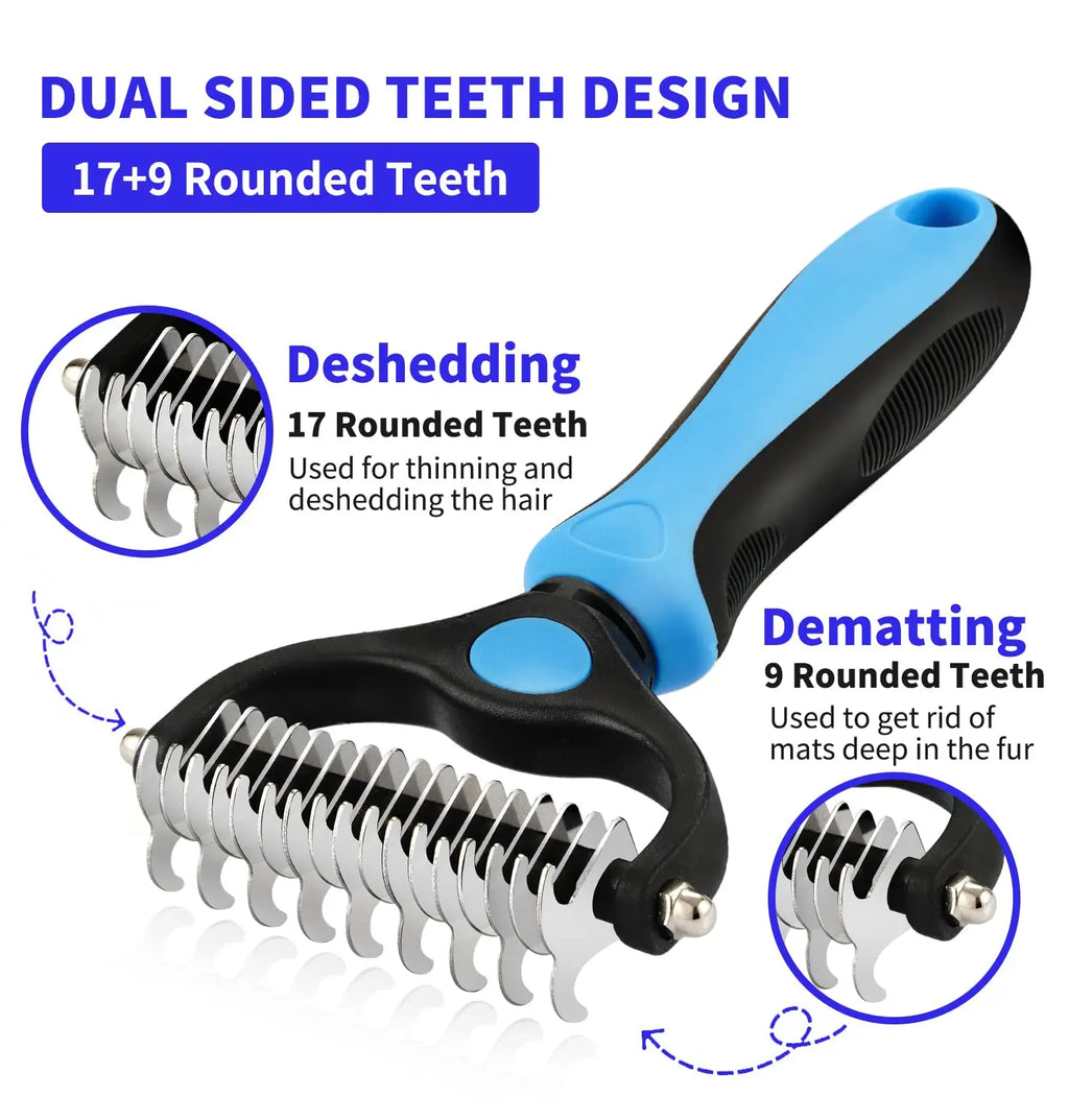Brosse de toilettage professionnelle anti-mue pour chien et chat - Démêlant et coupe-nœuds