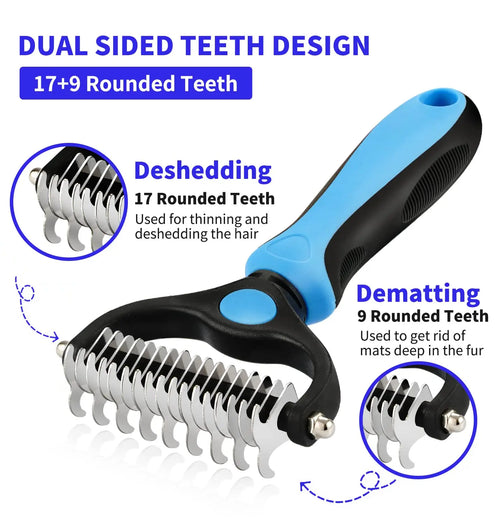 Brosse de toilettage professionnelle anti-mue pour chien et chat - Démêlant et coupe-nœuds
