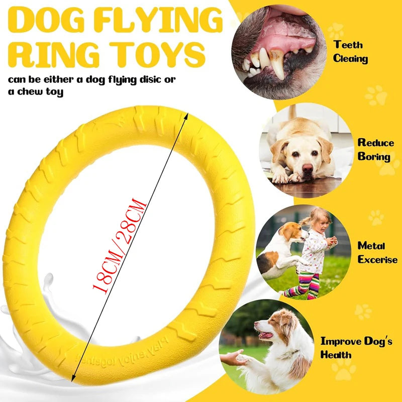 Frisbee pour Chiens et Chats – Anneau de Traction EVA Résistant aux Morsures, Flottant, Jouet Interactif Extérieur