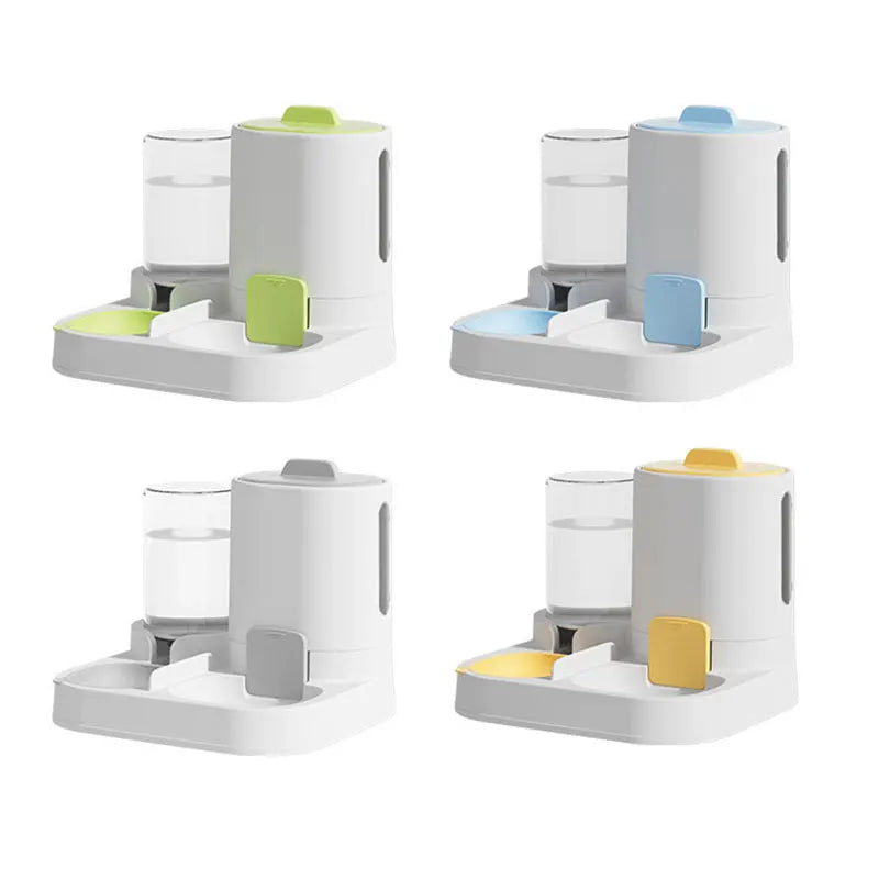 Distributeur d'eau et de nourriture automatique par gravité pour chat - Grande capacité, design anti-déversement tout-en-un
