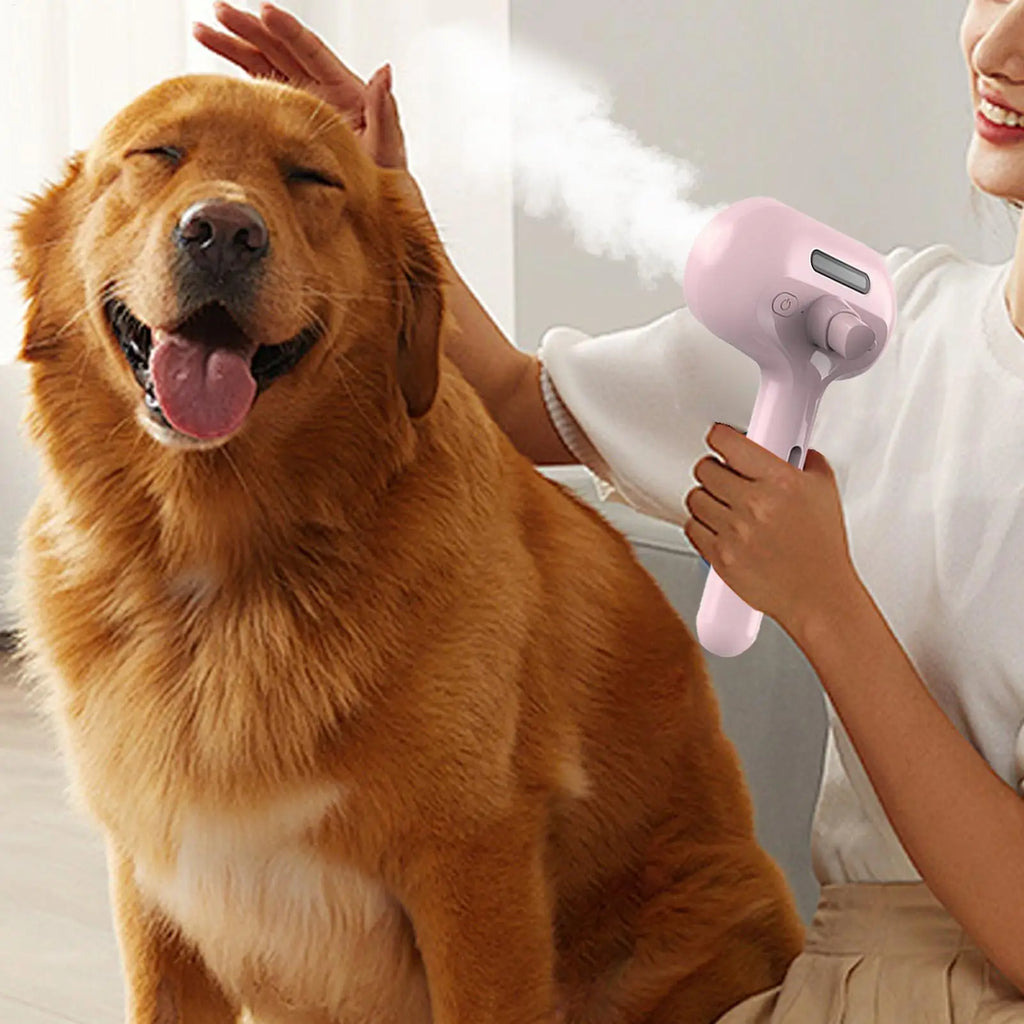 Brosse vapeur électrique 3 en 1 pour chien et chat - Toilettage, démêlage et massage