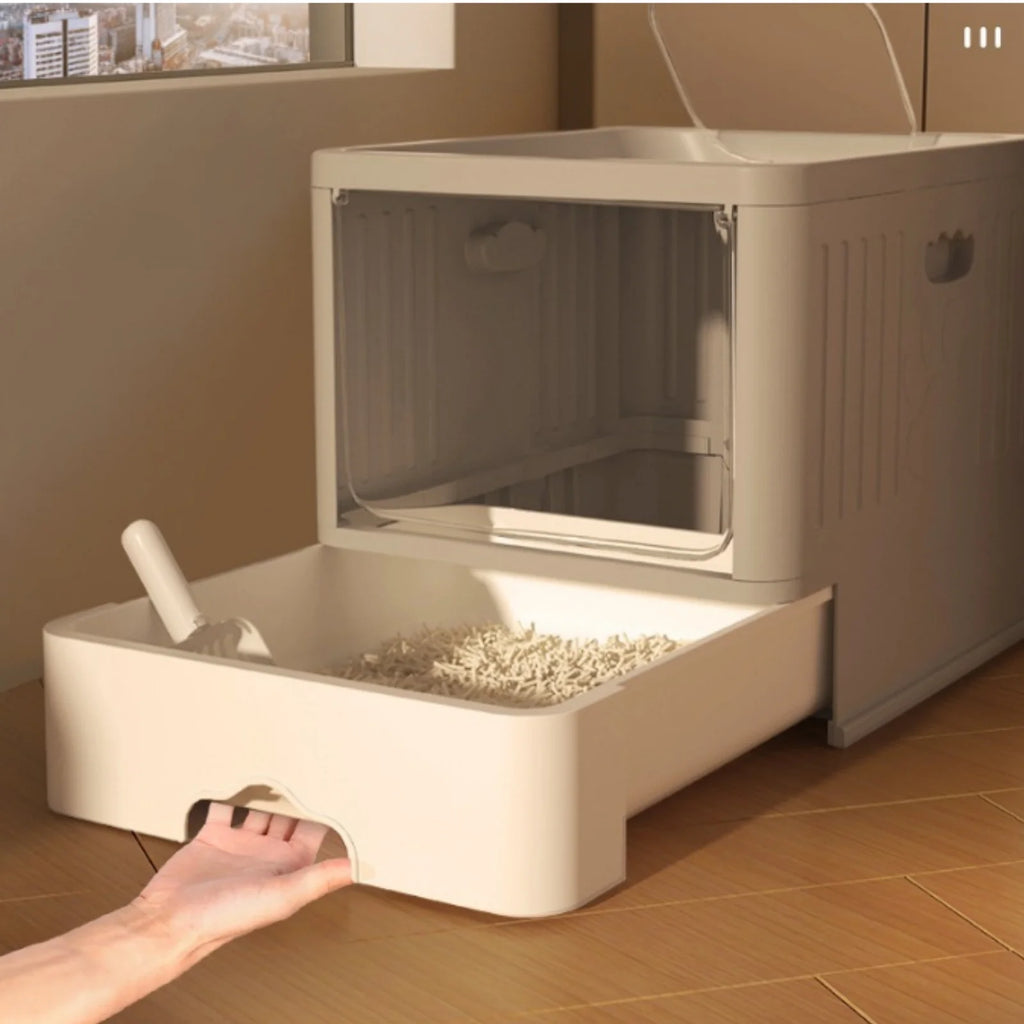 Bac à litière autonettoyant avec rayons ultraviolets pour chat - Maison toilette facile à nettoyer