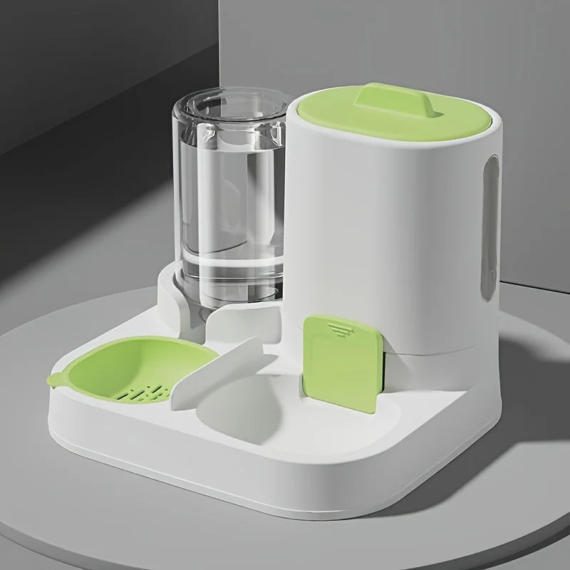 Distributeur d'eau et de nourriture automatique par gravité pour chat - Grande capacité, design anti-déversement tout-en-un