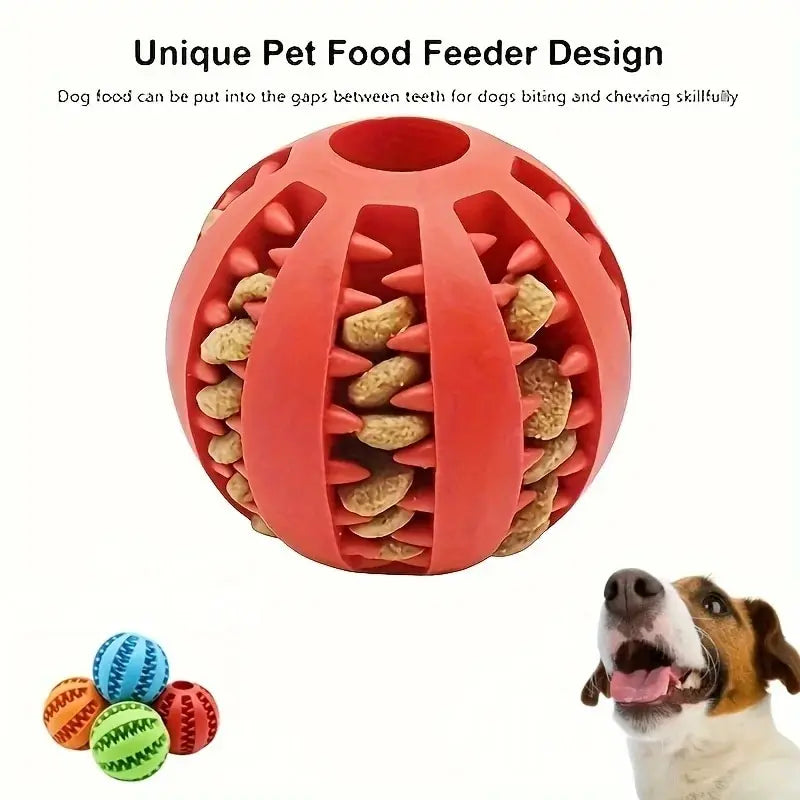 Balle Jouet pour Chien – Non Toxique, Résistante aux Morsures, Distributeur de Friandises, Nettoyant Dentaire pour Chiens et Chats