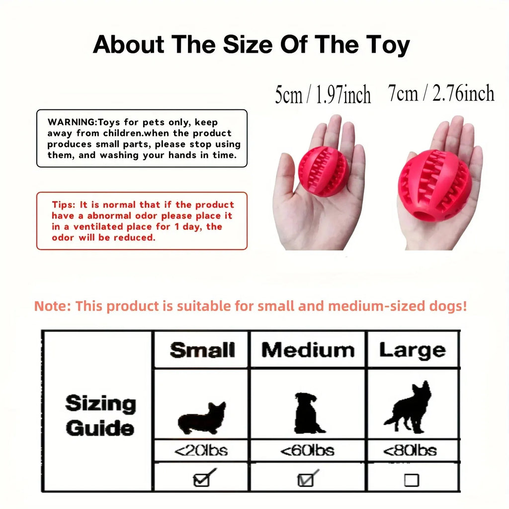 Balle Jouet pour Chien – Non Toxique, Résistante aux Morsures, Distributeur de Friandises, Nettoyant Dentaire pour Chiens et Chats