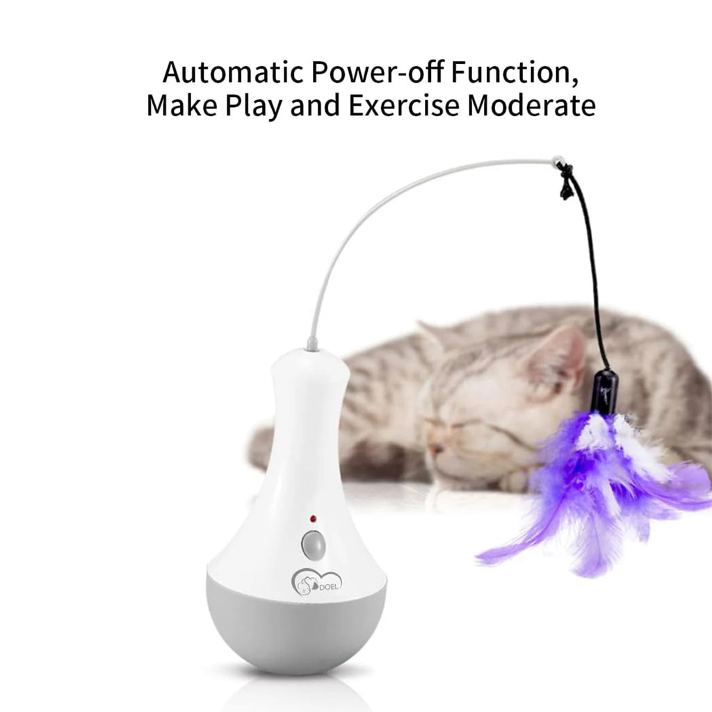 DOEL Jouet Interactif pour Chat – Plume Automatique Rotative, Taquin pour Chaton, Cadeau Idéal