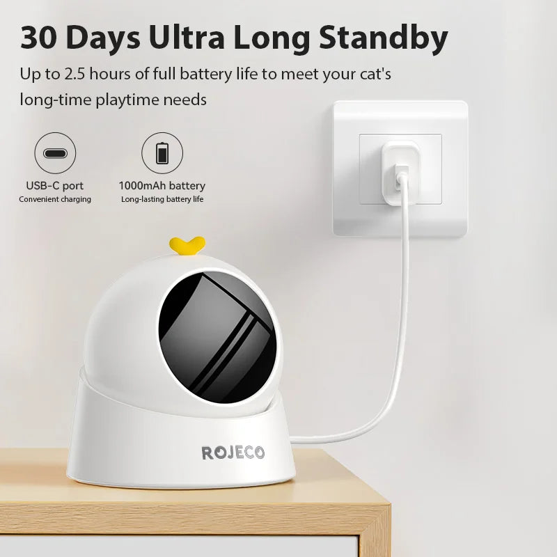 ROJECO Jouet Laser Automatique pour Chat – Interactif, Réglable, Électrique, Idéal pour Chaton et Chien