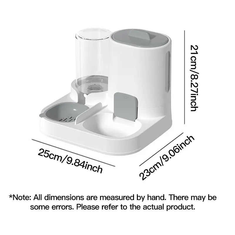 Distributeur d'eau et de nourriture automatique par gravité pour chat - Grande capacité, design anti-déversement tout-en-un