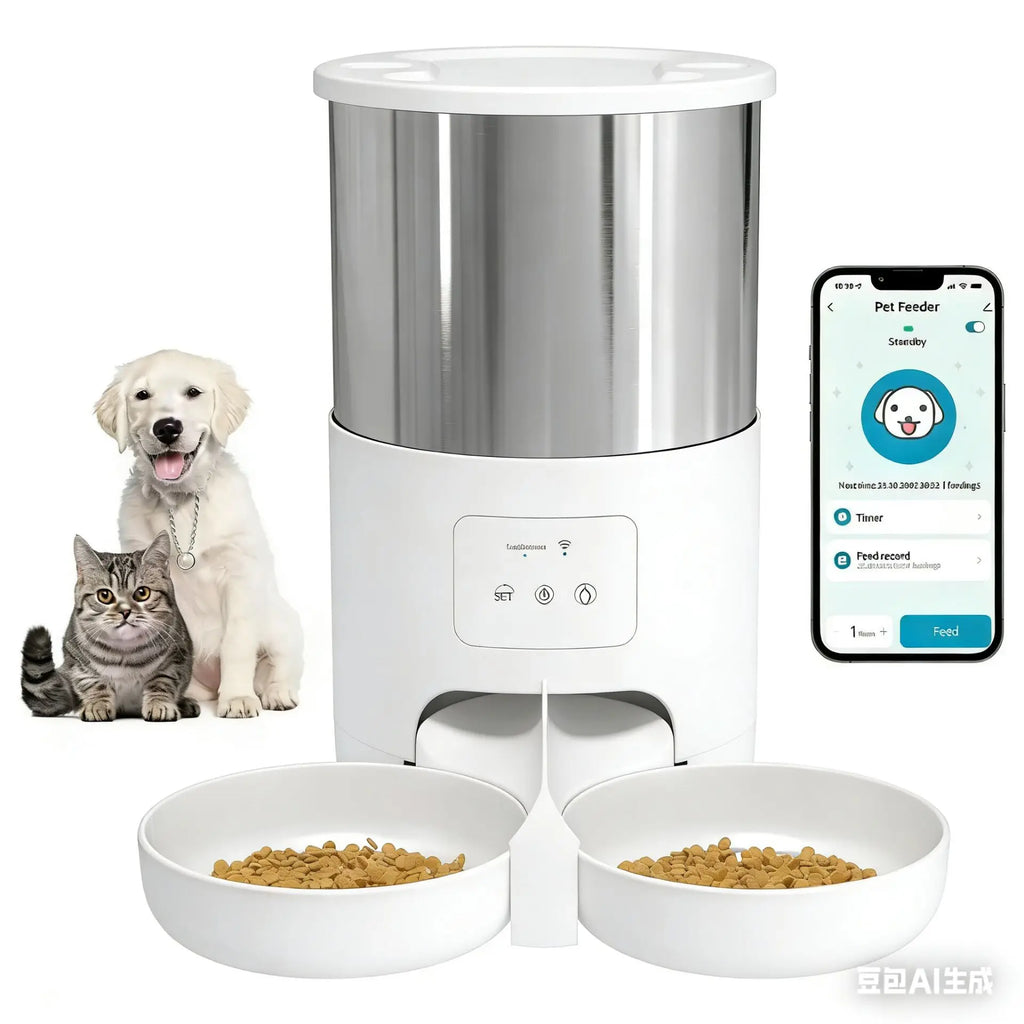 Distributeur automatique 4,5L pour animaux - Application TuYa, fontaine à eau et gamelle à croquettes intelligente pour chats et chiens