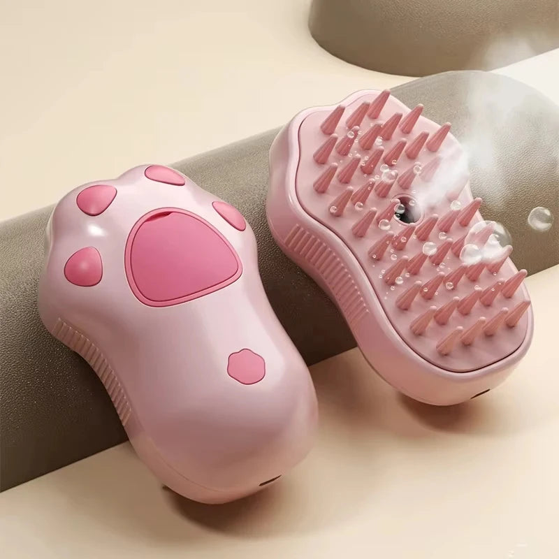 Brosse vapeur 3 en 1 pour chien et chat - Peigne électrique spray, massage et toilettage